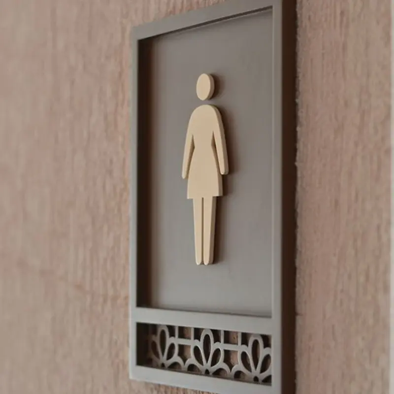Custom Rvs Toiletbord Indoor Nummerbord Mannelijk Vrouwelijk Toiletbord Voor Hotel Office Restaurant