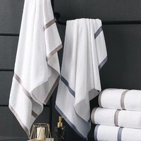 Ensemble de serviettes de bain en coton blanc 500 g/m², écologiques, personnalisables, douces, séchage rapide, rectangulaires, pour hôtel, spa, maison, cadeau