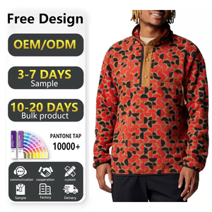 Personnalisé 100% coton hommes décontracté brodé à manches longues maillot quart de fermeture éclair haut d'entraînement pull hiver chaud sweat - Product Image 1