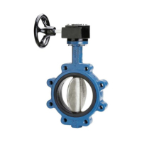Katup Kupu-kupu Lug Pendek Ukuran Dapat Disesuaikan dengan Cincin Segel EPDM/NBR/PTFE untuk Ruang Sempit, Ringan, Dioperasikan dengan Tuas/Roda Rantai