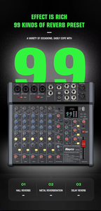 Consola de Mezcla de Audio Profesional Rayco B120 de 12 Canales con DSP y Construcción Metálica para <span class=keywords><strong>Discoteca</strong></span>/Bar/Club/Uso Doméstico - Product Image 6
