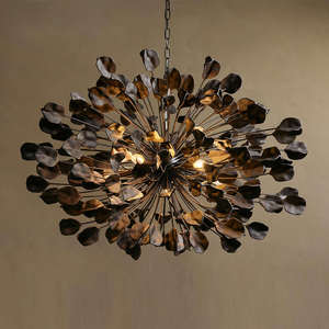 Lustre en céramique nordique à fleurs, moderne, grande branche d'arbre, pétale blanc, luminaire suspendu pour salle de mariage - Product Image 6