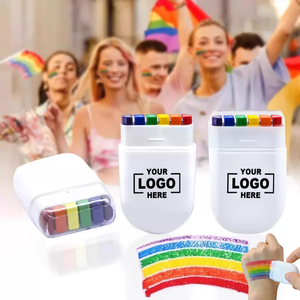 Crayons <span class=keywords><strong>de</strong></span> peinture pour le visage à logo personnalisé, 6 couleurs arc-en-ciel, lavables, pour les événements sportifs <span class=keywords><strong>de</strong></span> football, crayons pour les fêtes, festivals, jours <span class=keywords><strong>de</strong></span> <span class=keywords><strong>match</strong></span>, encouragements - Product Image 1