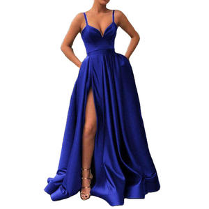 Multi-Color V-Neck Satin <b>High</b> Slit <b>Prom</b> <b>Dress</b> & FTS Brand 1688 <b>Low</b> MOQ Sourcing Service 10+ Years Experience DDP Shipping - Product Image 5