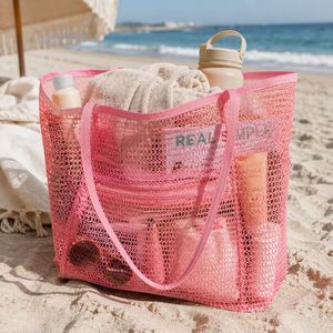 Custom Logo Mesh <b>Beach</b> Tote <b>Bag</b> <b>Large</b> Capacity Lightweight Shopping Shoulder <b>Bag</b> for Travel Pool Vacation and Wholesale - Product Image 6