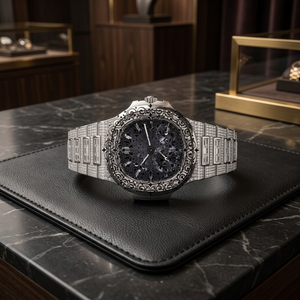 AMBER JEWELS Luxury Men's Silver Square Analog Quartz CITIZEN Movement 3BAR Water Resistant <b>Watch</b> <b>Diamond</b> Accents Sapphire - Product Image 1