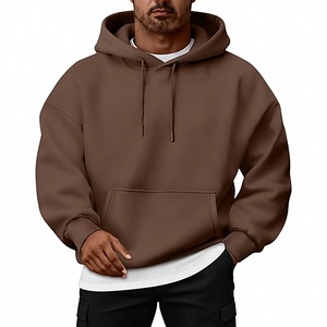Sudadera con Capucha de Forro Polar para Hombre, de Etiqueta Privada OEM, de Gran Gramaje, Oversize, con Hombro Caído y Bolsillo Canguro, Venta al por Mayor con MOQ Bajo - Product Image 1