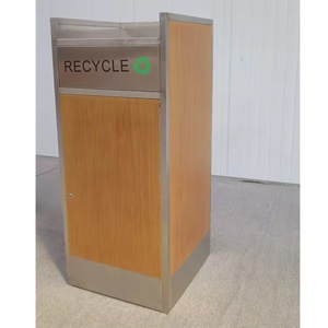 Poubelle en acier inoxydable, facile à nettoyer, bac de recyclage des déchets publics - Product Image 3