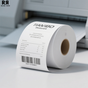 Logo personnalisé 80x80mm bordereaux de <span class=keywords><strong>cartes</strong></span> de crédit 57x50mm rouleaux de reçus thermiques papier de caisse enregistreuse BPS sans BPA - Product Image 1