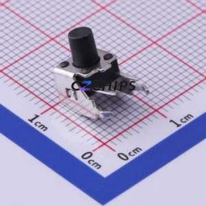 TS-1038-A9B3-D2 Tactile Switch Through hole,6x6mm Switch Single Pole Single Throw Round Button 2.5N Right Angle Insert - Product Image 1
