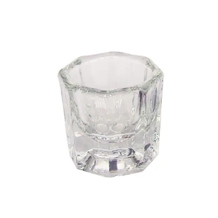 Private Label Nail Art Tools Bowl Bottle Cup Container Dappen Glass Dish Crystal Octagonal Detal Glass