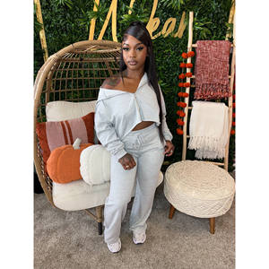 Neue 2-teilige Hoodie-Sets Damen-Outfits Mode-Reißverschluss-Jogging hose und Hoodie Herbst Winter Zweiteilige Trainingsanzug-Sets - Product Image 2