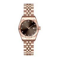 Montre classique en acier inoxydable pour femmes, design de marque haut de gamme, mouvement japonais, logo personnalisé, cadran en perles et diamants, montre de luxe pour femmes