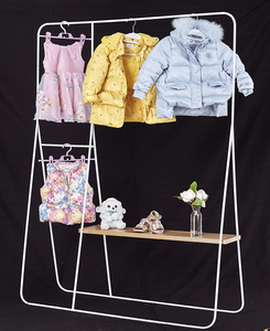 Estante <span class=keywords><strong>de</strong></span> madera y Metal para exhibir <span class=keywords><strong>ropa</strong></span> <span class=keywords><strong>de</strong></span> niños, piso blanco, tienda <span class=keywords><strong>de</strong></span> nuevo diseño - Product Image 1