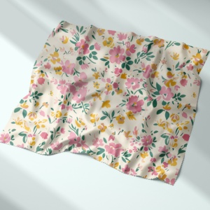 WF高級カスタム花柄デザイン100% ポリエステルデジタルプリント軽量クイックドライシルクサテン生地女の子用衣服 - Product Image 2