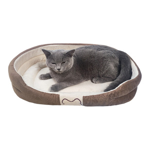 Ovale Vorm Kat <span class=keywords><strong>Bed</strong></span> Hot Sale Fabriek Opruiming 3 Maten Huisdier <span class=keywords><strong>Bed</strong></span> No-Slip Bodem Super Zachte Stof Voor Kleine Honden - Product Image 5