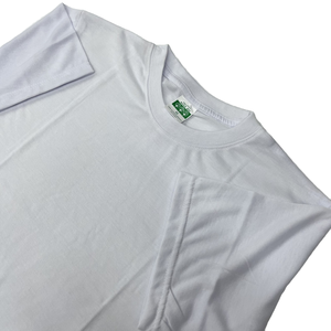 Factory Wholesale <strong>White</strong> 220g# Men's T-Shirt Short Sleeve Breathable Gym Wear Lightweight <strong>Plain</strong> <strong>Tee</strong> by Menswear Manufacturers - Product Image 5