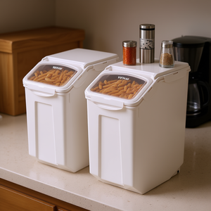 Contenedor de Almacenamiento de Alimentos Vevor, Doble, Hermético, de Plástico, 4.5 Galones, con Tapa Abatible para Ingredientes - Product Image 2