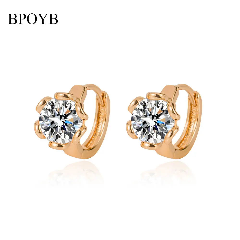 BPOYB Luxury Brass Earnings India Hawaiian Accessories Jewelry 18 Carat Gold For Women Dangle Loop Hoop Bird Flower Earings