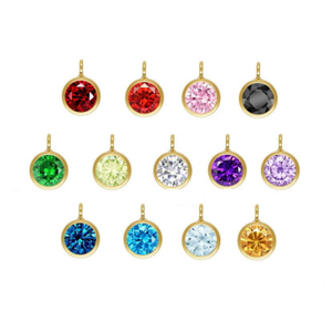 Premium 14K Gold Filled Charms 12 Birthstone Pendant 4mm Shiny Zircon Culet Anillo colgante vertical Charm para collar Pulsera - Product Image 2