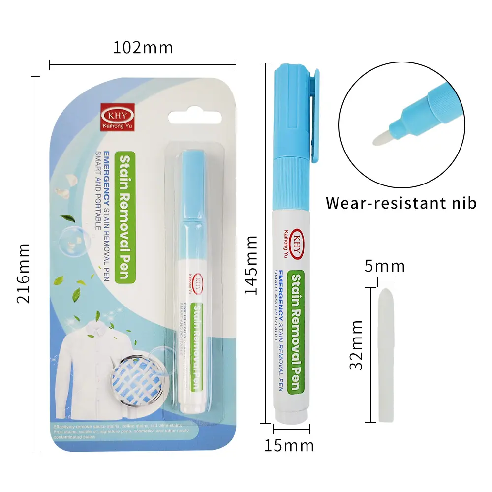 KHY Hot Sale Clean Cloth Removing Laundry Stain Remover English Ink Removal For T-Shirt Textile Fabric Shoe Cleaning Pen