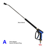 Nettoyeur haute pression professionnel 5000 PSI, pistolet de lavage de voiture, kit de lance d'extension 50/70/90 cm, embout, entrée M22, pistolet à eau long
