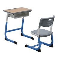 Bureau et chaise pour élèves du primaire et du secondaire, classe de formation de conseil scolaire simple pouvant être relevé, bureau de type C épaissi