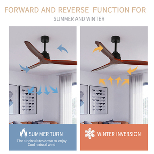 Bán Sỉ Động Cơ Đồng 100% 3 Cánh Bằng Gỗ Nguyên Khối Cho Phòng Ngủ Quạt Trần Điều Khiển Từ Xa Một Chiều Thiết Kế Đơn Giản - Product Image 4