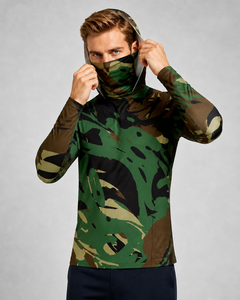 Fishing <b>Shirt</b> Long Sleeve <b>Sun</b> Protection Hooded Quick Dry Camo <b>Shirt</b> for Men Outdoor UV Fishing Hoodie - Product Image 1