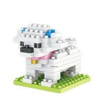 Micro briques 3D en plastique ABS, modèle de chien, jouet éducatif inspiré de la nature, à assembler, ornement de bureau, blocs personnalisés
