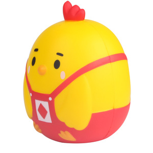 Pu Animal Cute Overalls Chicken Toy Round Slow <b>Rebound</b> Figurine For 2 To 4 Years Unisex Fidget Toys - Product Image 3