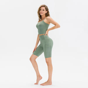 High Waist Four <b>Pockets</b> <b>Yoga</b> Short Tummy Control Workout Running Stretch <b>Yoga</b> Leggings - Product Image 5