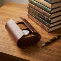 Étui de montre en cuir marron personnalisé de luxe pour montres pour hommes, emballage élégant pour les voyages