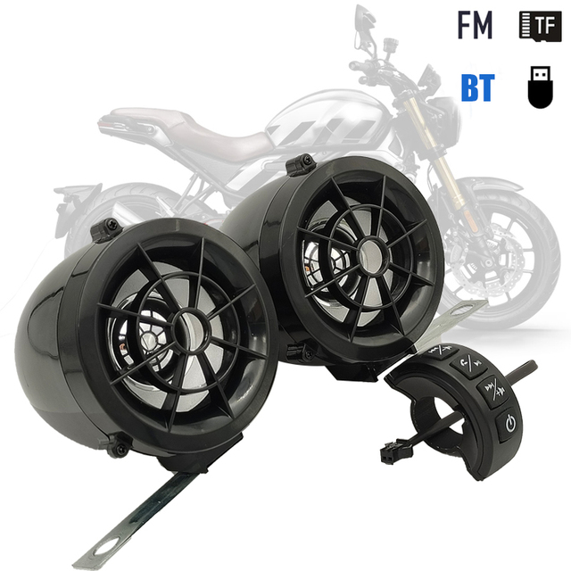 Wholesale Cheap 2 Remote 1 Way Motorcycle Blue Tooth Waterproof Mp3 Anti-theft Audio Alarm Lock Speakers System Usb Sd Fm Radio