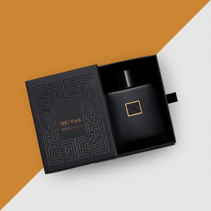 Logotipo personalizado Reciclable 30ml Botella de perfume Cajas de papel de regalo Lujo Negro Vacío <span class=keywords><strong>Clase</strong></span> Perfume Caja de embalaje duro - Product Image 1
