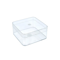 Boîte cadeau carrée transparente en PET pour biscuits pour animaux, friandises, gâteaux aux fruits - Emballage scellé à compartiments