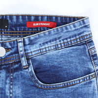 Celana Jeans Kasual Musim Dingin Warna Biru Tua Stretch Klasik Grosir Berkualitas Tinggi Modis Produsen Kustom Pria Outdoor