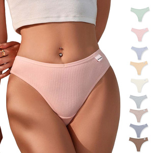 Calzones de Algodón Suave de Cintura Media, Bonitos y Transpirables, Color Amarillo, Tanga para Mujer, Uso Diario - Product Image 2
