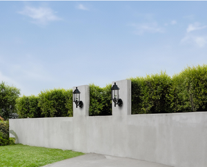 Lanterna da parete esterna parete nera applique House illuminazione E26 Base100W Max metallo più vetro bagnato posizione lampadine non incluse - Product Image 5