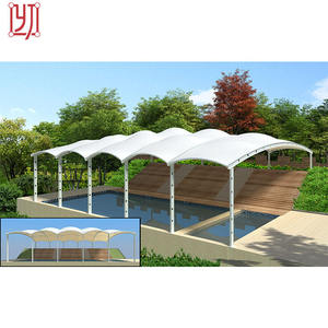 Structure de toit en tissu tendu PVDF personnalisable avec cadre en acier pour piscine, structure membranaire - Product Image 5