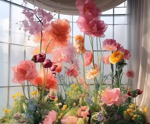 Amapola Gigante Artificial, Flor de Simulación para Decoración de Bodas, Exhibición en Escaparates de Centros Comerciales, Moldeado por Inyección - Product Image 5