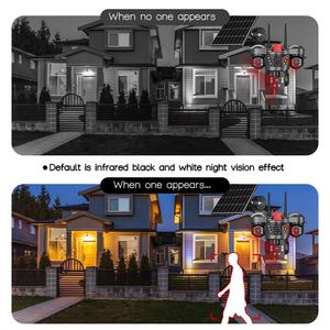 V38012mp 三镜头运动检测 PTZ 360 度无线安全摄像头太阳能电池板自动跟踪 4G/Wifi 网络太阳能闭路电视摄像头 OEM - Product Image 4