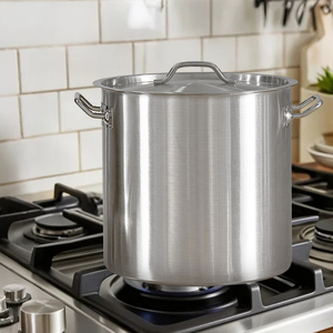 Pentola per uso alimentare resistente a <span class=keywords><strong>induzione</strong></span> con coperchio cucina commerciale in acciaio inossidabile grandi <span class=keywords><strong>pentole</strong></span> da cucina - Product Image 1