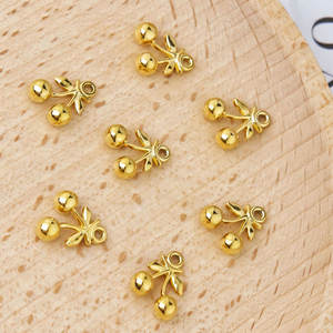 Colgantes de Lujo de Acero Inoxidable 316 con Baño de Oro de 14k y 18k, Resistentes al Deslustre, con Dije de Cereza para Fabricación de Joyas, Ideales para Collares y Pulseras - Product Image 4