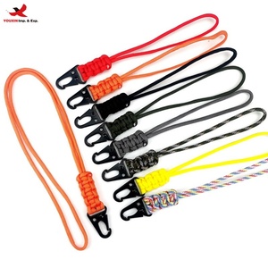 Paracord Woven <b>Lanyard</b> with Carabiner Keychain Hang ID Card Strap <b>for</b> Outdoor Camping and Hiking RTS Bulk Mixed Order - Product Image 1