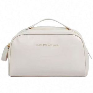 Large Capacity Pu Leather Cosmetic <b>Pouch</b> Portable Waterproof Toiletry Bag Double Zipper Travel Makeup Bag - Product Image 1