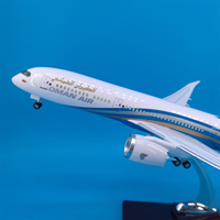 Modèle d'avion Oman Air B787 de 47 cm, haute simulation avec éclairage LED, train d'atterrissage, en résine ABS, ornement pour exposition