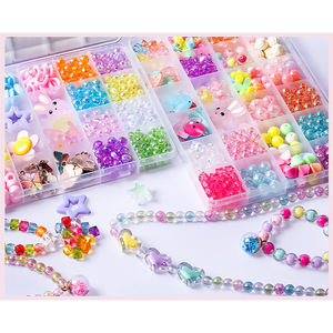 Children's Diy Beaded Toy Set Acrylic Beads <b>Kit</b> Crystal Rabbit Accessory Pack For Jewelry Making Toys - Product Image 1