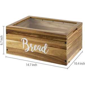 Caja de almacenamiento simple de madera maciza para pan, postres, pasteles, cupcakes y vitrinas cuadradas con tapas transparentes - Product Image 1