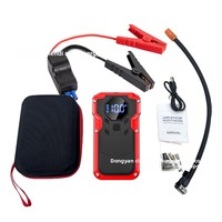 Foreign Trade Red/Black Car Battery Jump Starter Tire Inflator 12V Emergency Start Power Supply Car Air Pump Dual-use 12000mah